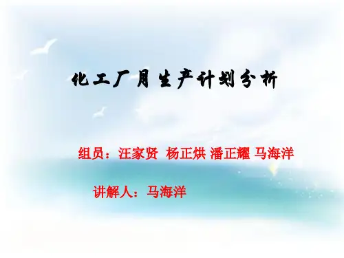管理运筹学之案例分析1：化工厂月生产计划