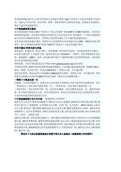青岛市十大标志性建筑