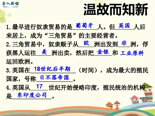 初中历史人教九年级下册第一单元殖民地人民的反抗与资本主义制度的扩展-殖民地人民的反抗斗争