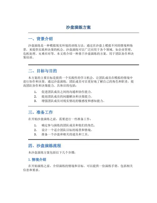 沙盘演练方案