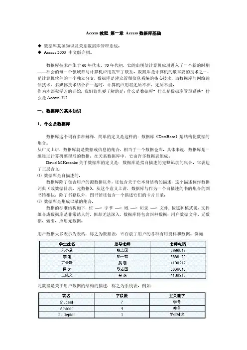 Access入门教程大全