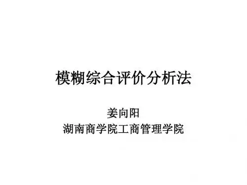模糊综合评价分析法