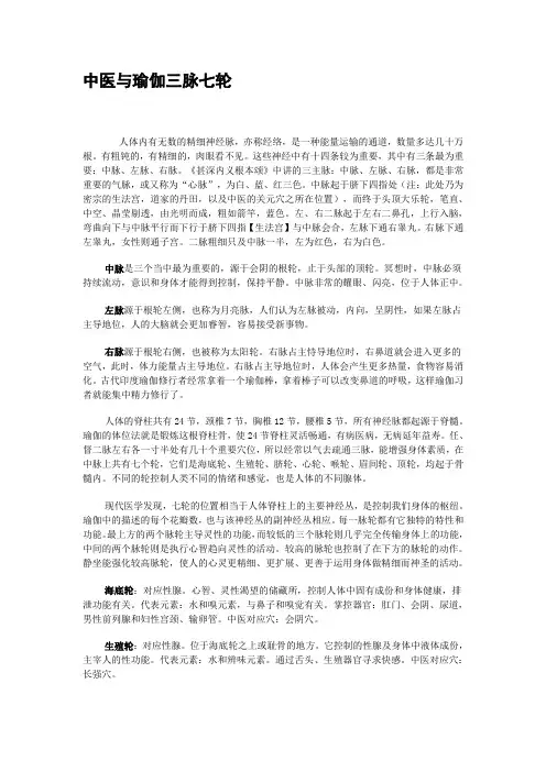 中医与瑜伽三脉七轮