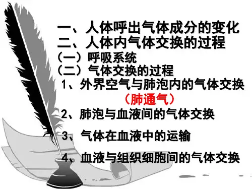 一人体呼出气体成分的变化11页PPT
