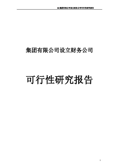 集团有限公司设立财务公司可行性研究报告