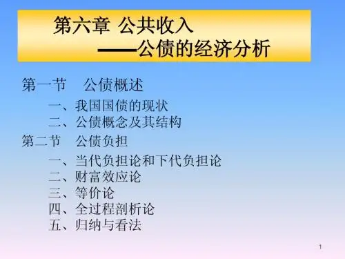 公共经济学(第六章)--公共收入