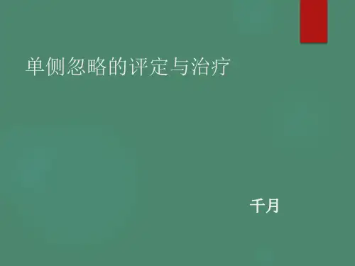 单侧忽略的评定与治疗