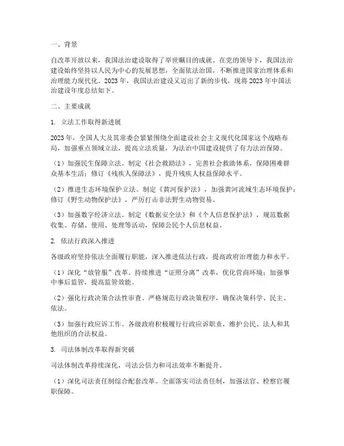 中国法治建设年度总结