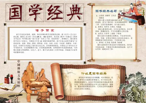Word小报模板：国学经典传统文化小报手抄报Word