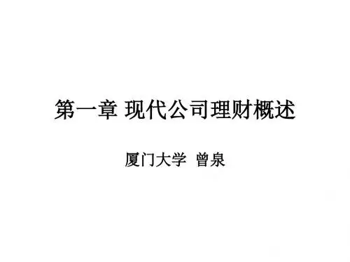 现代公司理财概述(ppt 30页)