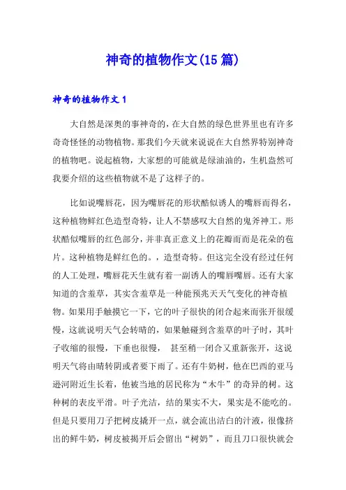 神奇的植物作文(15篇)