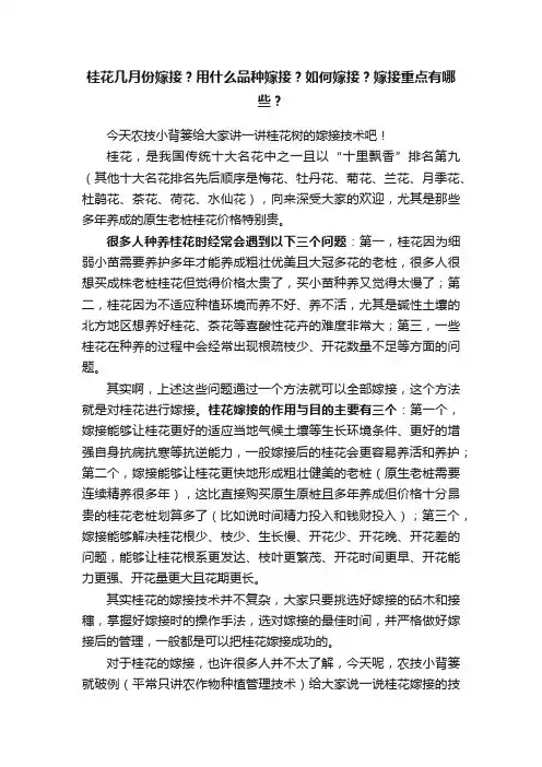 桂花几月份嫁接？用什么品种嫁接？如何嫁接？嫁接重点有哪些？