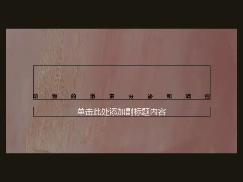 动物的激素分泌和调控