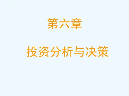 第六章投资分析与决策
