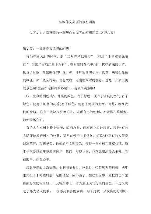 一年级作文美丽的梦想四篇