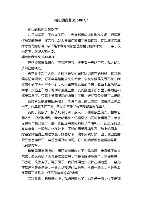 粗心的我作文500字