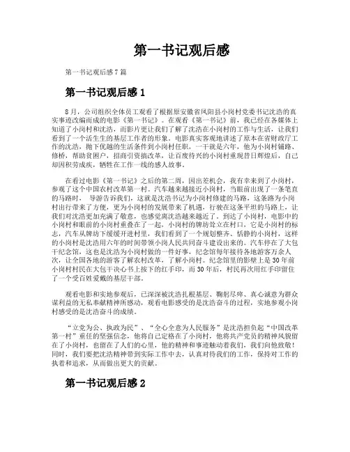 第一书记观后感