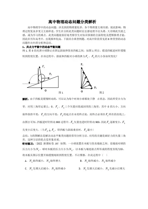 高中物理动态问题分类解析