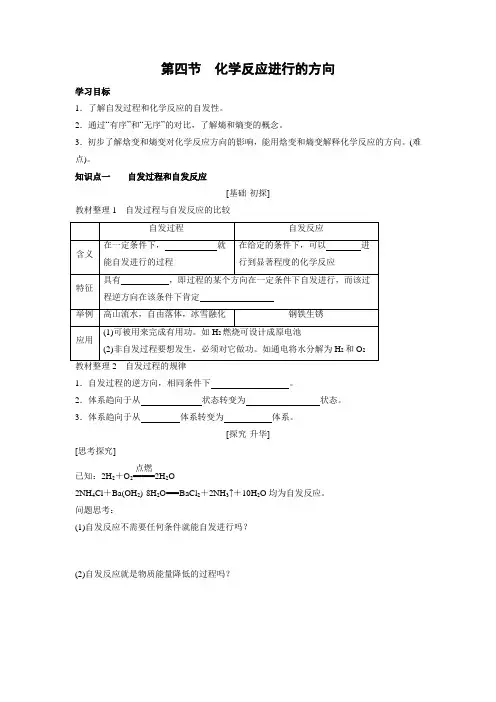 学案7：2.4化学反应进行的方向