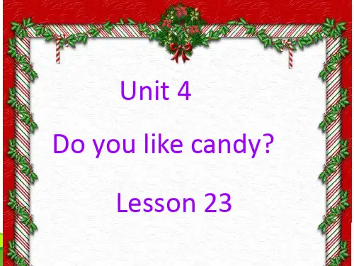 新人教精通版三年级英语下册 Unit 4 Do you like candy Lesson 23 课