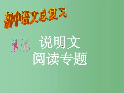 初中语文总复习 说明文阅读专题课件 人教版