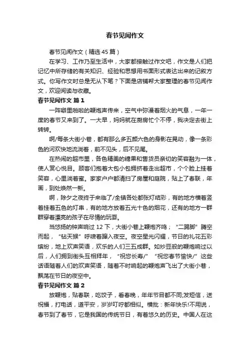 春节见闻作文