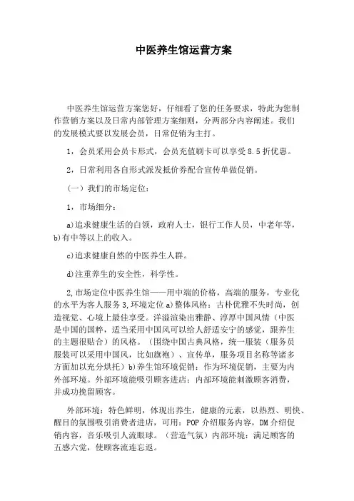 中医养生馆运营方案