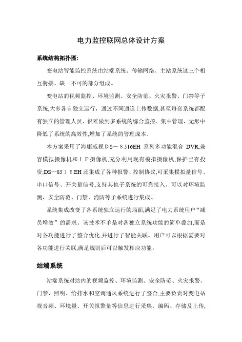 电力监控系统方案一(海康方案)