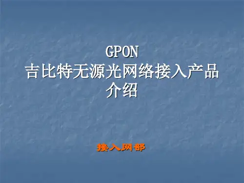 贝尔吉比特无源光网络介绍品