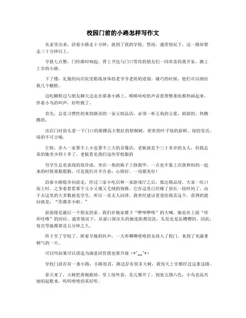 校园门前的小路怎样写作文