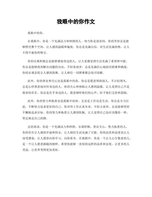 我眼中的你作文