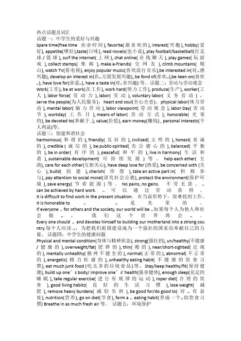 热点话题及词汇