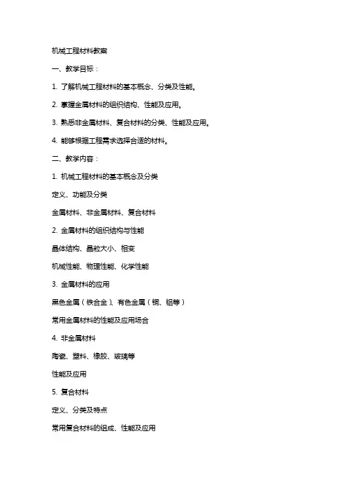 机械工程材料教案