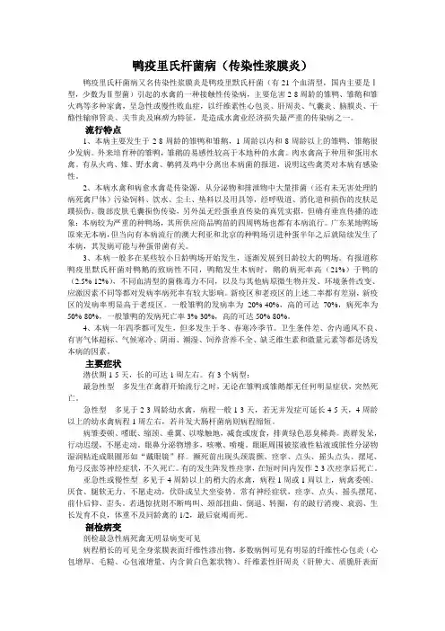 鸭疫里氏杆菌病