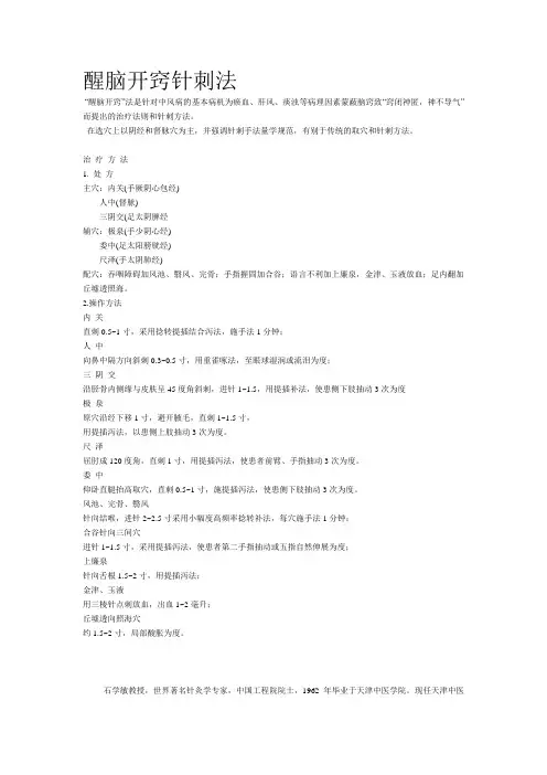 醒脑开窍针刺法