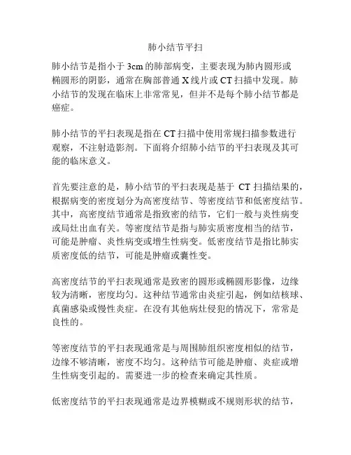 肺小结节平扫