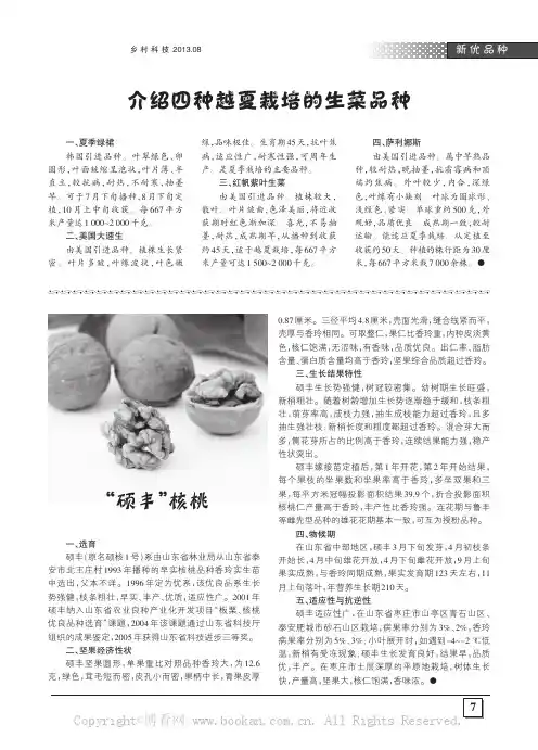 介绍四种越夏栽培的生菜品种