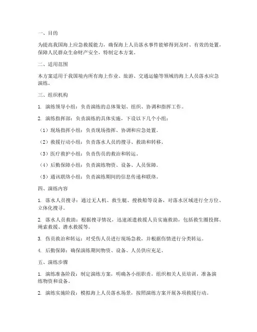 海上人员落水应急演练方案
