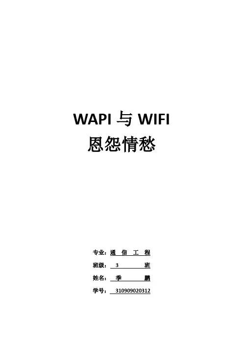 WAPI与WIFI