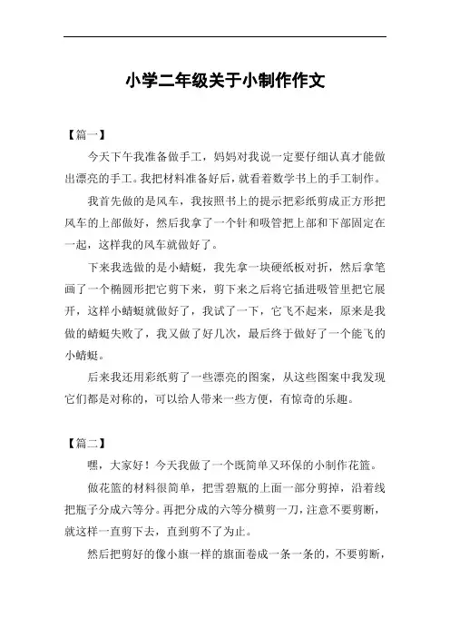 小学二年级关于小制作作文