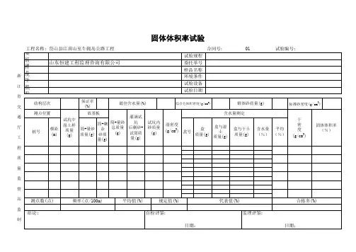 固体体积率试验