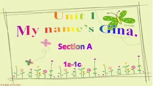 人教版英语七年级上册Unit 1 Section A 1a1c 25页PPT