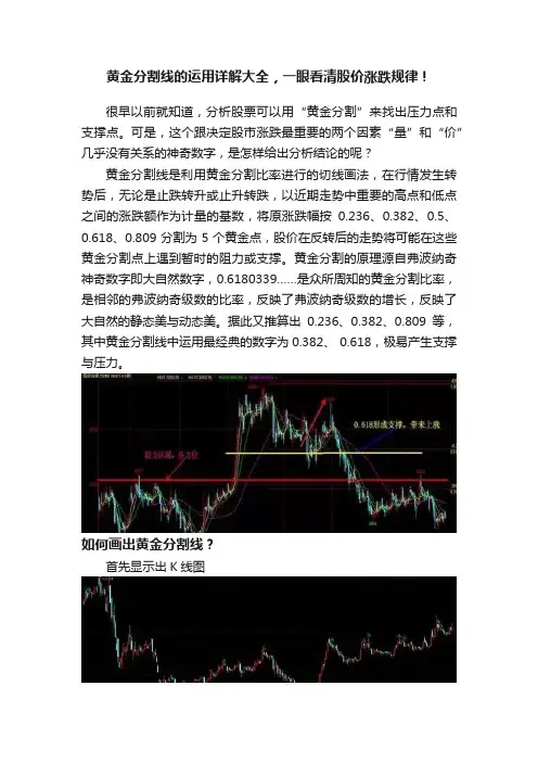 黄金分割线的运用详解大全，一眼看清股价涨跌规律！