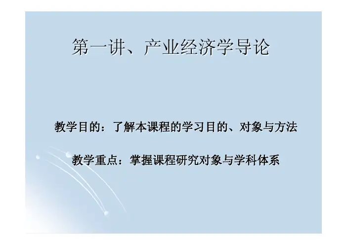 产业经济学导论