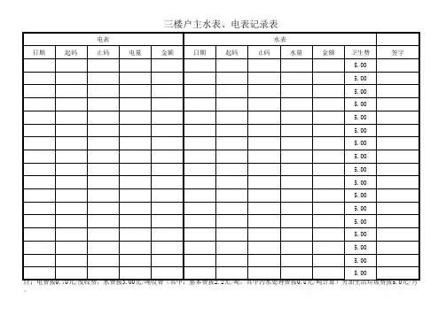 水电、表电记录表