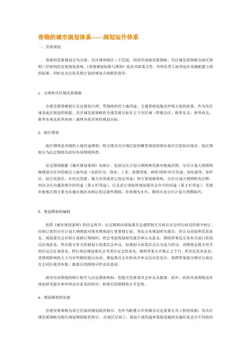 香港的城市规划体系