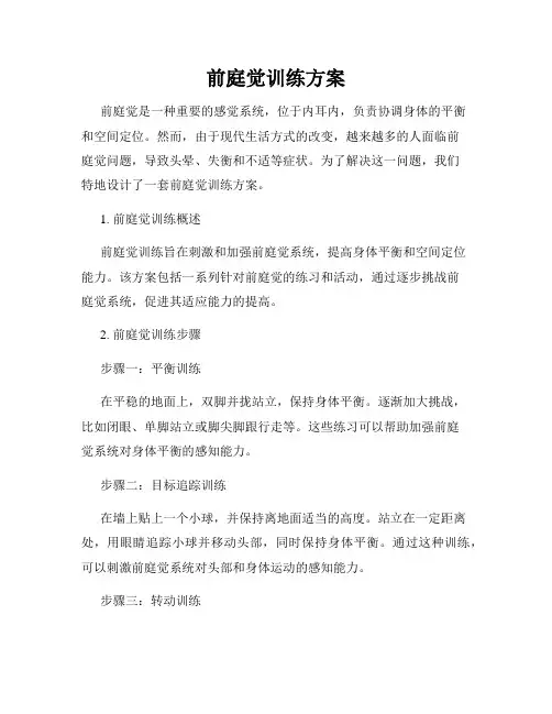 前庭觉训练方案