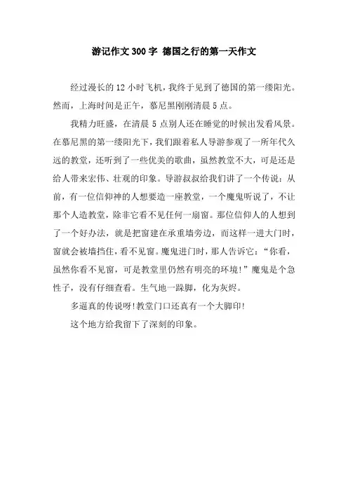 游记作文300字 德国之行的第一天作文
