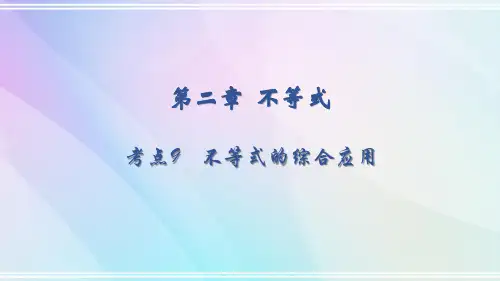 第二章 考点9 不等式的综合应用