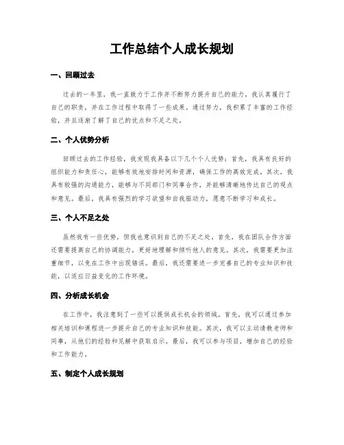 工作总结个人成长规划